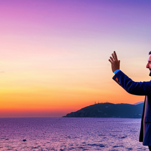 Home 23 선셋포인트 리조트에서 보는 선셋 - **Prompt:** "A professional photographer, fully clothed in modest attire, capturing the vibrant colo...