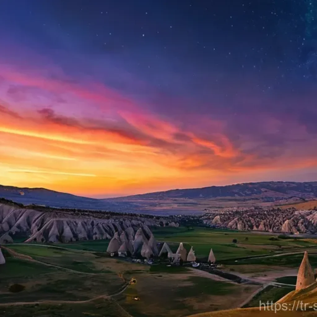 선셋포인트 밤하늘과 함께 - **"Cappadocia Sunset and Starlit Night over Fairy Chimneys"**
A breathtaking, wide-angle shot of...