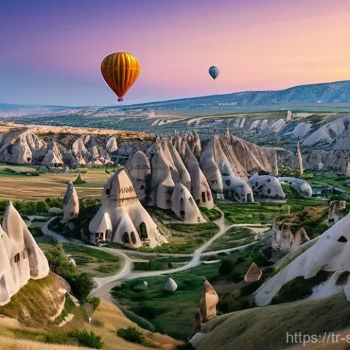 Home 20 선셋포인트 사계절의 선셋 - **Prompt 1: Cappadocia Hot Air Balloon Sunset**
"A breathtaking panoramic view of Cappadocia at ...